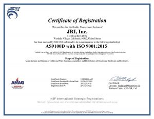 JRI AS9100/ISO9001 Cert